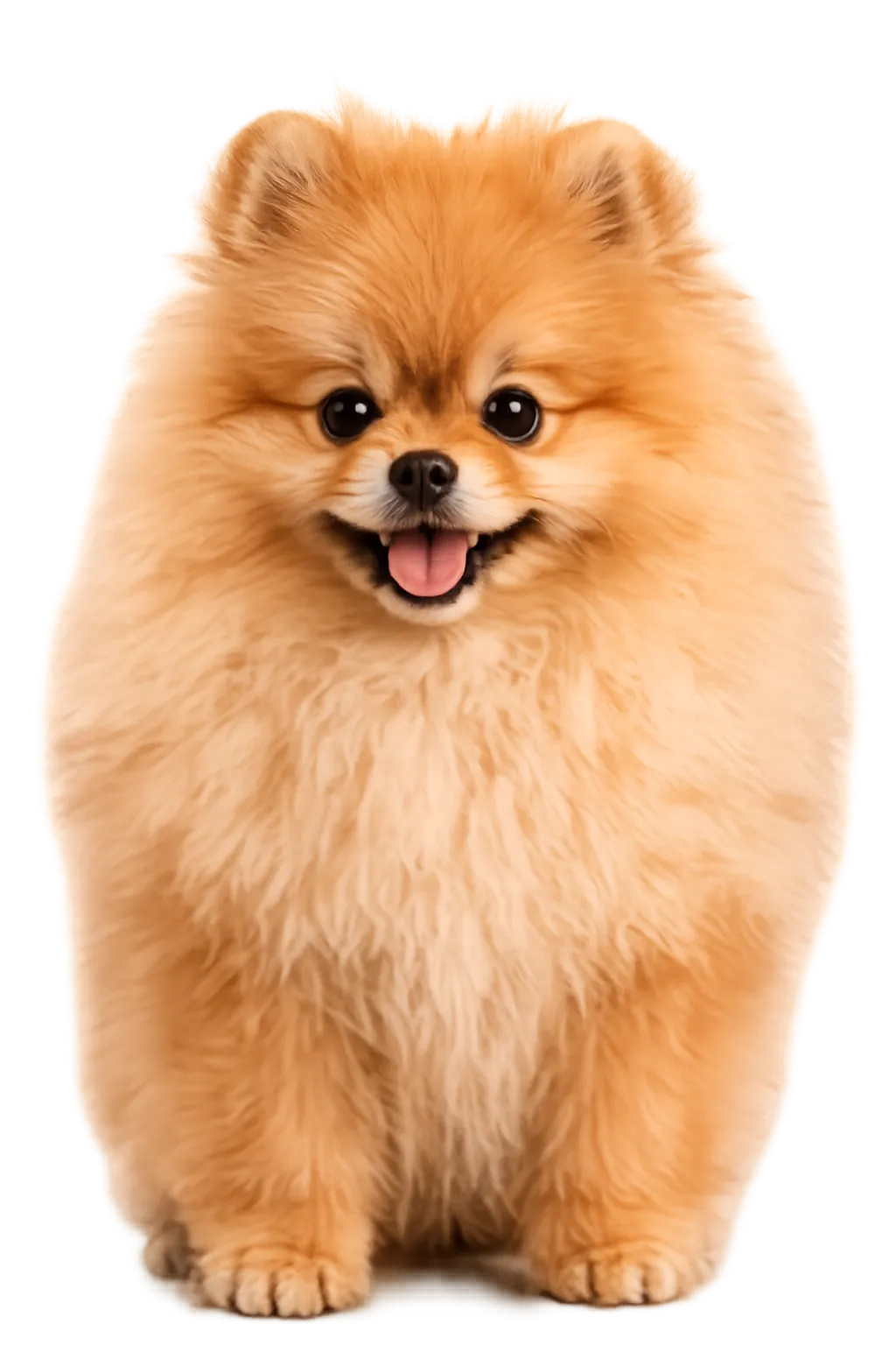 Pomerania esponjoso sonriendo