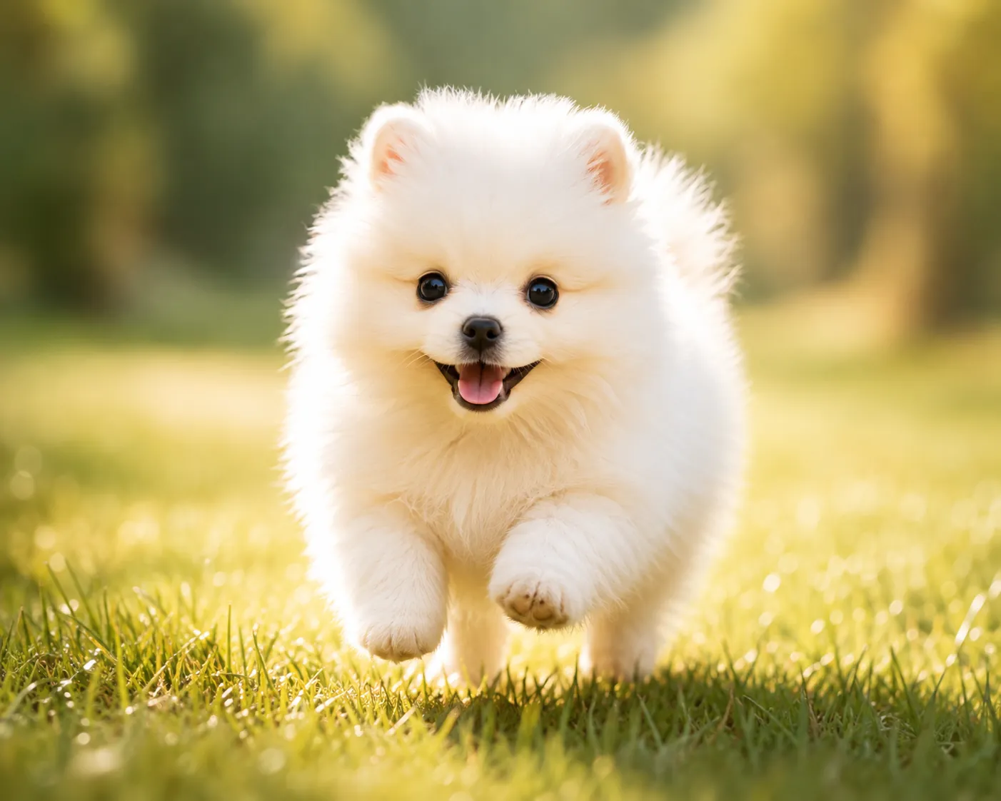 Perro Pomerania corriendo